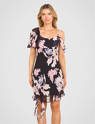 ANIKA DRAPE NECK MINI DRESS