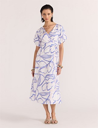 SORAYA WRAP MIDI DRESS