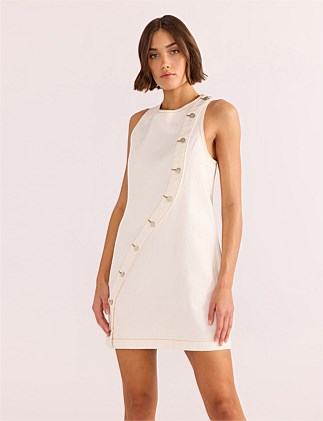 TABITHA WAVE BUTTON MINI DRESS