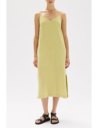 Vallory Linen Slip Dress Pear