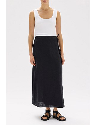 Roma Linen Wrap Skirt