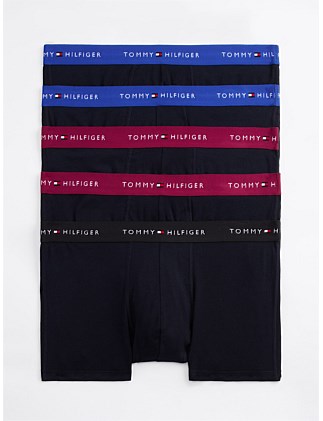 5-Pack Contrast Logo Waistband Trunks