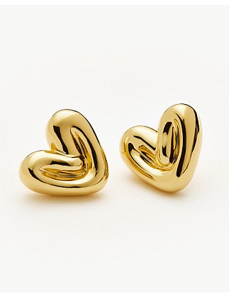 PUFFY HEART STUD EARRINGS