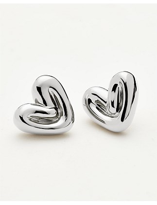 PUFFY HEART STUD EARRINGS