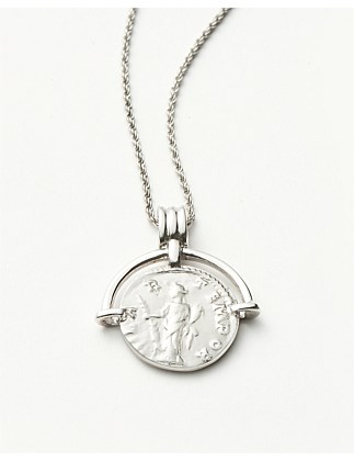 SILVER LUCY WILLIAMS ROMAN ARC COIN NECKLACE