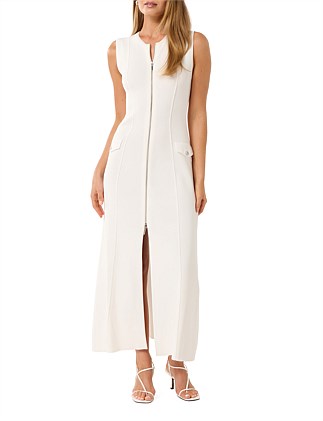 MADDIE ZIP DETAIL MIDI DRESS