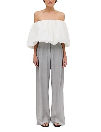 SILVER CRINKLE RAY PANT