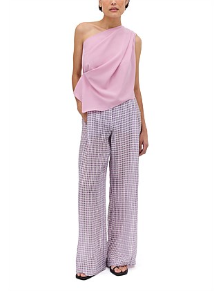 LILAC CHECK RAY PANT