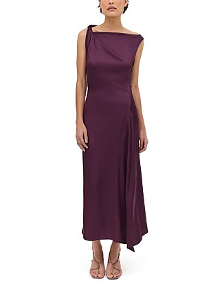 AUBERGINE SATIN CIRQUE DRESS