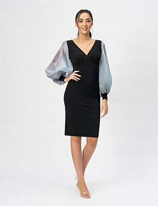 CONOR BALLOON SLEEVE KNEE LENGTH DRESS