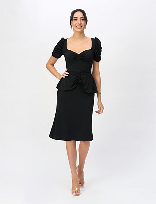 TERI 'LBD'COCKTAIL DRESS WITH RUCHED SLEEVES