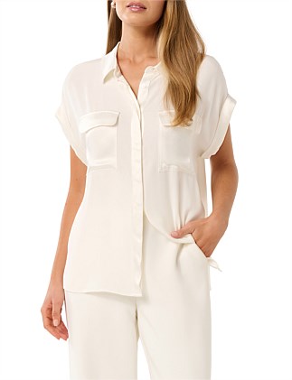 CINDY CREPE POCKET SHIRT