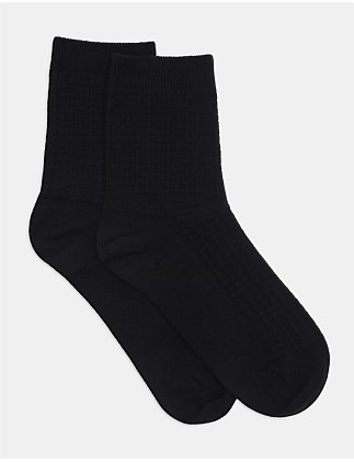 ORGANIC COTTON WAFFLE CREW SOCK