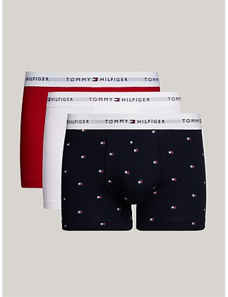 3-Pack Logo Waistband Print Trunks