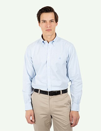 LS OXFORD STR SOLIDS REG SHIRT