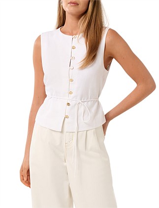 IMMY LINEN VEST TOP