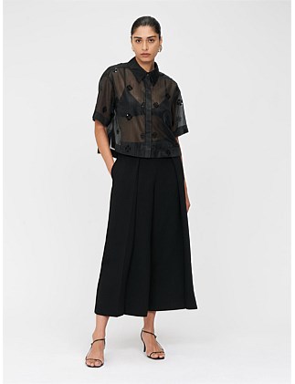 BEADED ORGANZA SHEER SHIRT