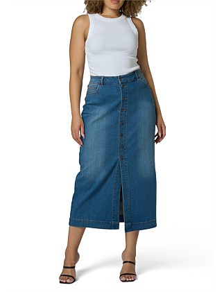 INDIGO TONIC - JEANNIE DENIM MIDI SKIRT