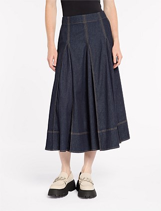 URBAN DENIM PLEATED SKIRT