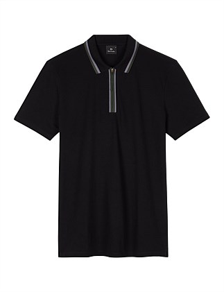 MENS REG FIT HALF ZIP POLO