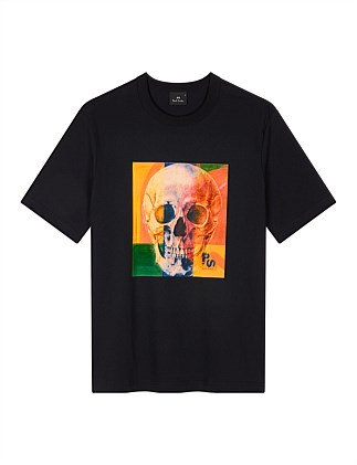 MENS REG FIT SS T SHIRT SKULL SQUARE