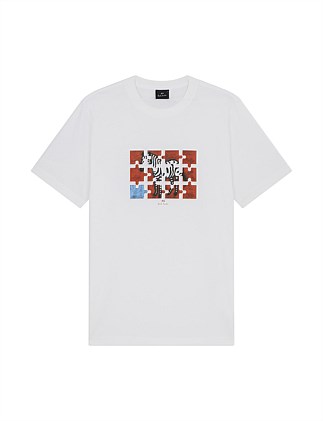 MENS REG FIT T SHIRT JIGSAW ZEBRA