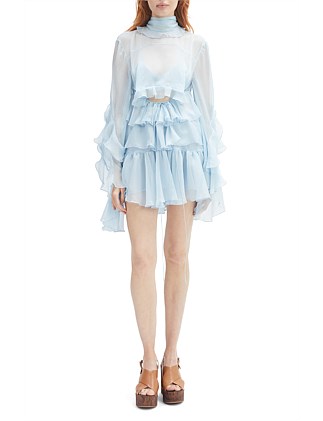 ANYSSA RUFFLE MINI DRESS