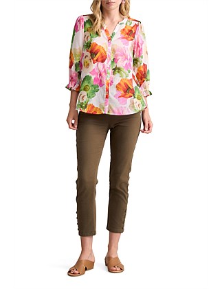 PRINTED COTTON SHIRT - FLORAL PRINT