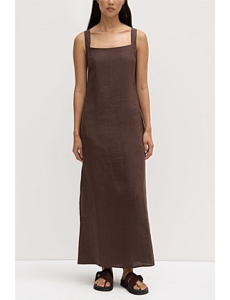 Juno Linen Midi Dress Ganache