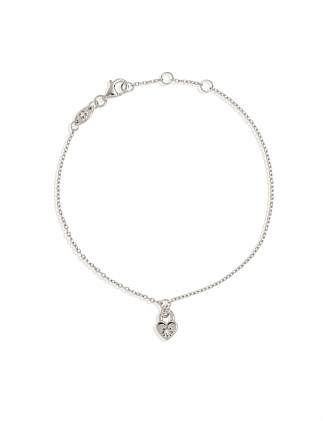 Crystal Lotus Heart Padlock Bracelet