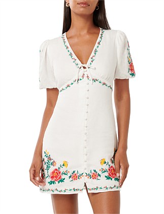 VEANNE EMBROIDERED MINI DRESS