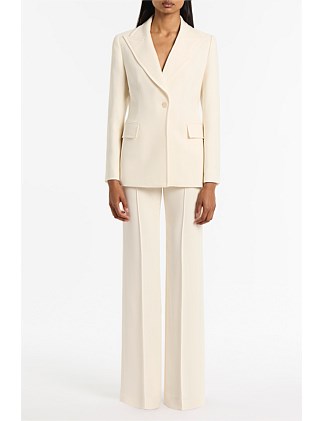 IVORY CREPE LONG LINE JACKET