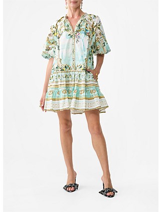 PUFF SLEEVE SHIRT DRESS