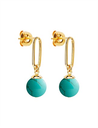 The Enchantress Silver Turquoise Drop Stud