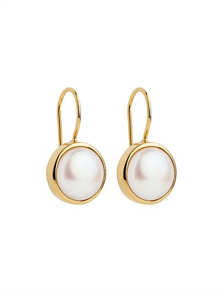 Chroma Yellow Gold Pearl Earrings