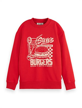 Regular-fit artwork crewneck