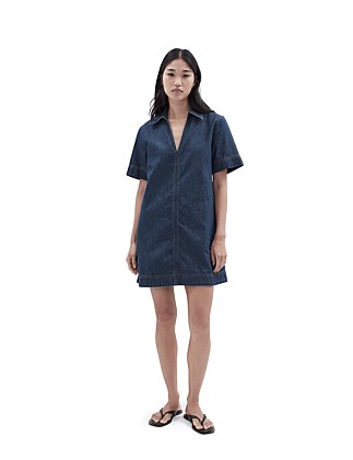 COLLARED DENIM DRESS