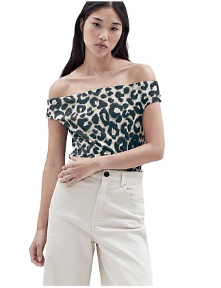 LEOPARD OFF SHOULDER TOP