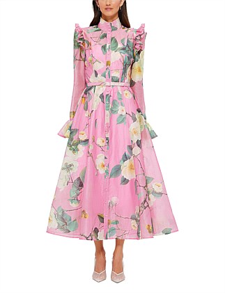 Katrina Butterfly Sleeve Midi Dress