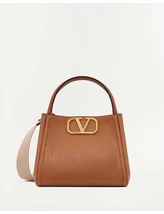 ALLTIME MEDIUM DOUBLE HANDLE BAG IN GRAINY CALFSKIN LEATHER