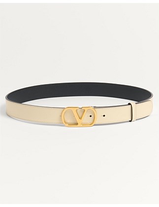 VLOGO BUCKLE BELT IN SHINY CALFSKIN 30MM