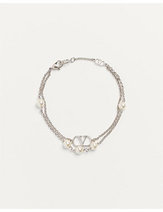 VLOGO PEARL METAL BRACELET