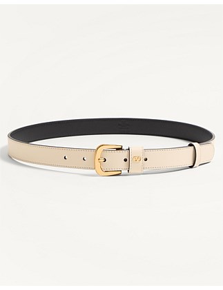 VLOGO BUCKLE BELT IN SHINY CALFSKIN 25MM