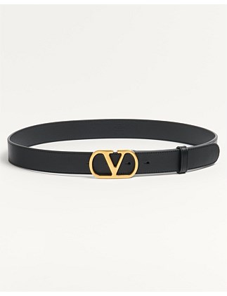 VLOGO BUCKLE BELT IN SHINY CALFSKIN 30MM