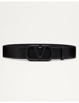 VLOGO BUCKLE BELT IN GLOSSY CALFSKIN 40MM