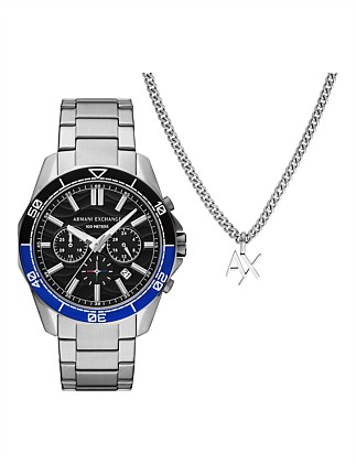 Silver Tone Chronograph Watch