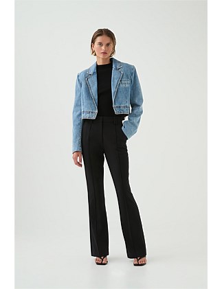 Juno Cropped Denim Blazer