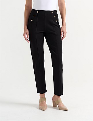 PONTE BUTTON DETAIL PANT