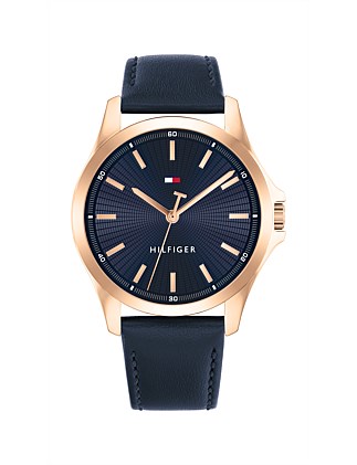 Tommy Hilfiger Bruce Blue Leather Navy Dial Men's Watch