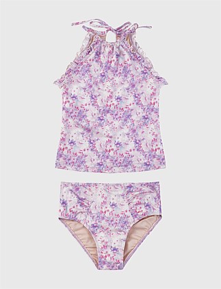 Cherry Blossom Halter Neck Tankini Set